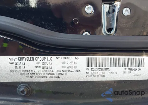 2014 Chrysler 300 z USA, uszkodzony, nr VIN 2C3CCAAG7EH232771